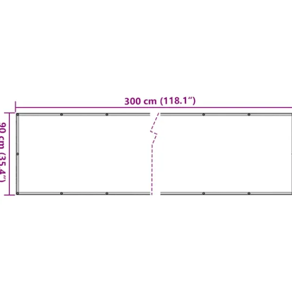 vidaXL Balkongmöbler>Balkongskärm 90x300 cm oxfordtyg