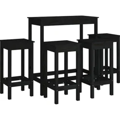 vidaXL Matgrupper>Barmöbler 5 delar massiv furu