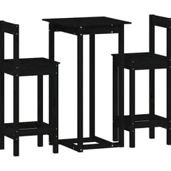 vidaXL Matgrupper>Barmöbler 3 delar massiv furu