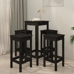 vidaXL Matgrupper>Barmöbler 5 delar massiv furu