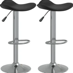 vidaXL Stolar>Barstol 2 st kromat stål och konstläder