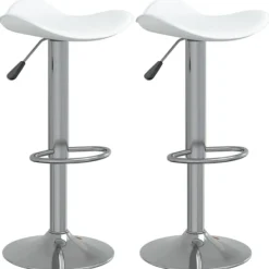 vidaXL Stolar>Barstol 2 st kromat stål och konstläder