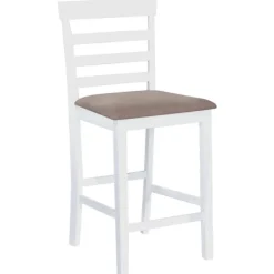 vidaXL Stolar>Barstol i trä och beige 2 st