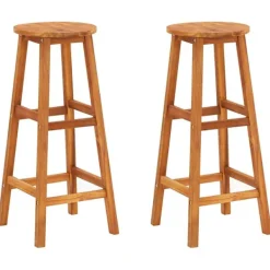 vidaXL Stolar>Barstolar 2 st massivt akaciaträ