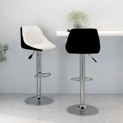 vidaXL Stolar>Barstolar 2 st vit och konstläder