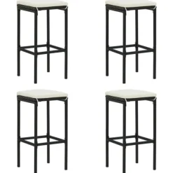 vidaXL Stolar>Barstolar med dynor 4 st konstrotting