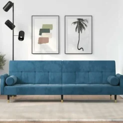 vidaXL Soffor>Bäddsoffa med dynor sammet