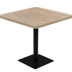 vidaXL Matgrupper>Bistrobord MDF och stål fyrkantigt 80x80x75 cm ekfärgad