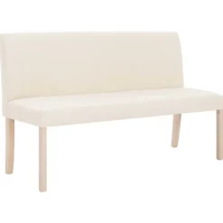 vidaXL Balkongmöbler>Bänk 139,5 cm polyester gräddvit