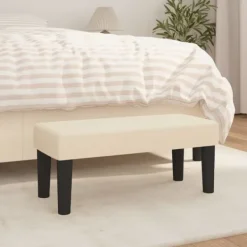 vidaXL Sittpuffar>Bänk gräddvit 70x30x30 cm tyg