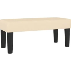 vidaXL Sittpuffar>Bänk gräddvit 70x30x30 cm tyg