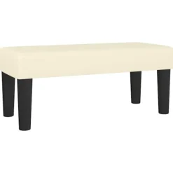 vidaXL Balkongmöbler>Bänk gräddvit 70x30x30 cm konstläder