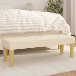 vidaXL Pallar>Bänk gräddvit 100x30x30 cm tyg