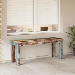 vidaXL Balkongmöbler>Bänk i massivt återvunnet trä 110x35x45 cm