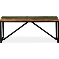 vidaXL Balkongmöbler>Bänk massivt återvunnet trä 110x35x45 cm