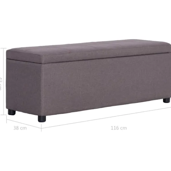 vidaXL Kistor & Koffertar>Bänk med förvaringsutrymme 116 cm polyester