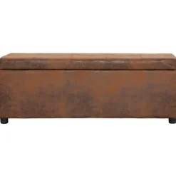 vidaXL Kistor & Koffertar>Bänk med förvaringsutrymme 116 cm konstmocka