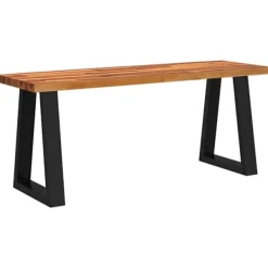 vidaXL Balkongmöbler>Bänk med levande kant 110 cm massivt akaciaträ