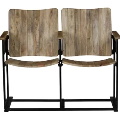 vidaXL Balkongmöbler>Bänk 2-sits massivt mangoträ och stål