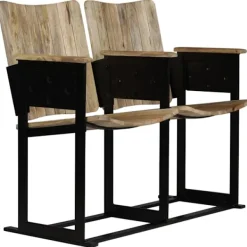 vidaXL Balkongmöbler>Bänk 2-sits massivt mangoträ och stål