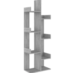 vidaXL Hyllor>Bokhylla grå sonoma 48x25,5x140 cm konstruerat trä Grå