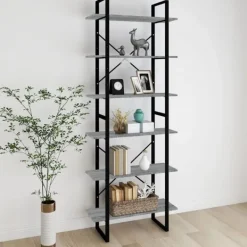 vidaXL Hyllor>Bokhylla grå sonoma 80x30x210 cm konstruerat trä Grå