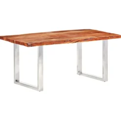 vidaXL Matbord>Bord med levande kanter massivt akaciaträ 200 cm 6 cm