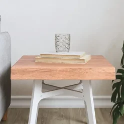 vidaXL Småbord>Bordsskiva ljus 40x40x(2-6) cm massivt trä levande kant