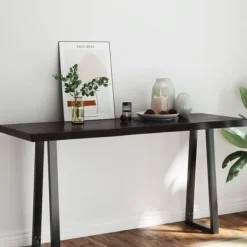 vidaXL Småbord>Bordsskiva mörk 160x60x(2-6) cm massivt trä levande kant