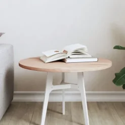 vidaXL Soffbord>Bordsskiva Ø50x1,5 cm rund massivt bokträ