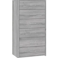 vidaXL Byråer>Byrå 6 lådor sonoma-ek 50x34x96 cm konstruerat trä