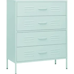 vidaXL Byråer>Byrå mintgrön 80x35x101,5 cm stål