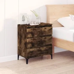 vidaXL Byråer>Byrå rökfärgad ek 60x35x70 cm konstruerat trä