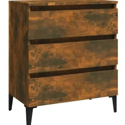 vidaXL Byråer>Byrå rökfärgad ek 60x35x69 cm konstruerat trä