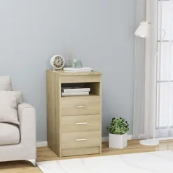 vidaXL Byråer>Byrå sonoma-ek 40x50x76 cm konstruerat trä