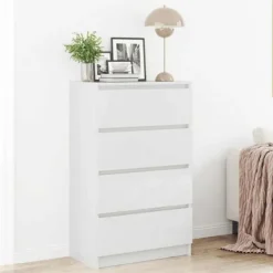 vidaXL Byråer>Byrå högglans 60x35x98,5 cm konstruerat trä