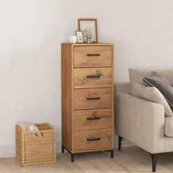 vidaXL Byråer>Byrå 42x35x110 cm massiv furu