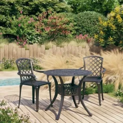 vidaXL Balkongmöbler>Caféset 3 delar gjuten aluminium