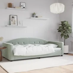 vidaXL Soffor>Dagbädd ljus 90x200 cm sammet