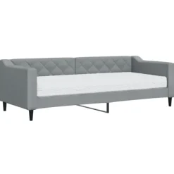 vidaXL Soffor>Dagbädd med madrass ljus 80x200 cm tyg