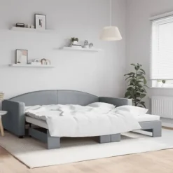 vidaXL Soffor>Dagbädd utdragbar ljus 100x200 cm tyg