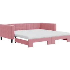 vidaXL Soffor>Dagbädd utdragbar och madrasser 100x200 cm sammet