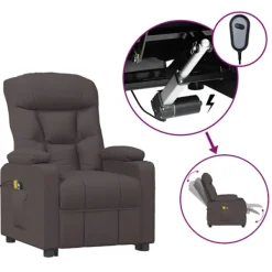 vidaXL Fåtöljer>Elektrisk massagefåtölj mörk tyg