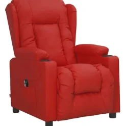 vidaXL Fåtöljer>Elektrisk reclinerfåtölj vin konstläder