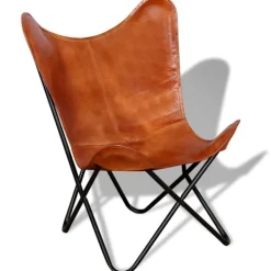 vidaXL Fåtöljer>Fladdermusfåtölj i äkta läder