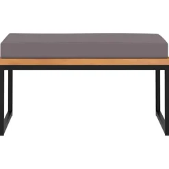 vidaXL Sittpuffar>Fotpall med dyna 66x66x36 cm massivt akaciaträ mörk