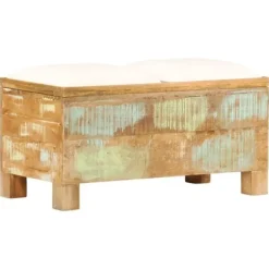 vidaXL Kistor & Koffertar>Förvaringsbänk massivt återvunnet trä 80x40x40 cm