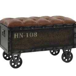 vidaXL Kistor & Koffertar>Förvaringsbänk massivt trä och konstläder 80,5x41x50 cm