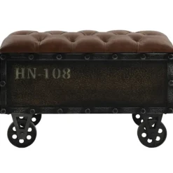 vidaXL Kistor & Koffertar>Förvaringsbänk massivt trä och konstläder 80,5x41x50 cm