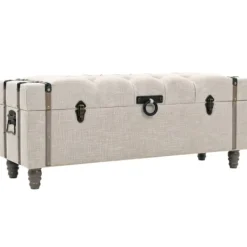 vidaXL Kistor & Koffertar>Förvaringsbänk set 3 delar massivt trä och stål 112x37x45 cm